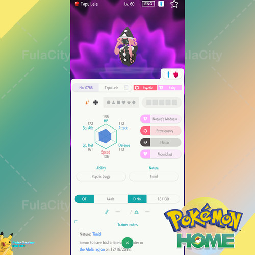 Shiny tapu lele evento - shiny, 🟢evento